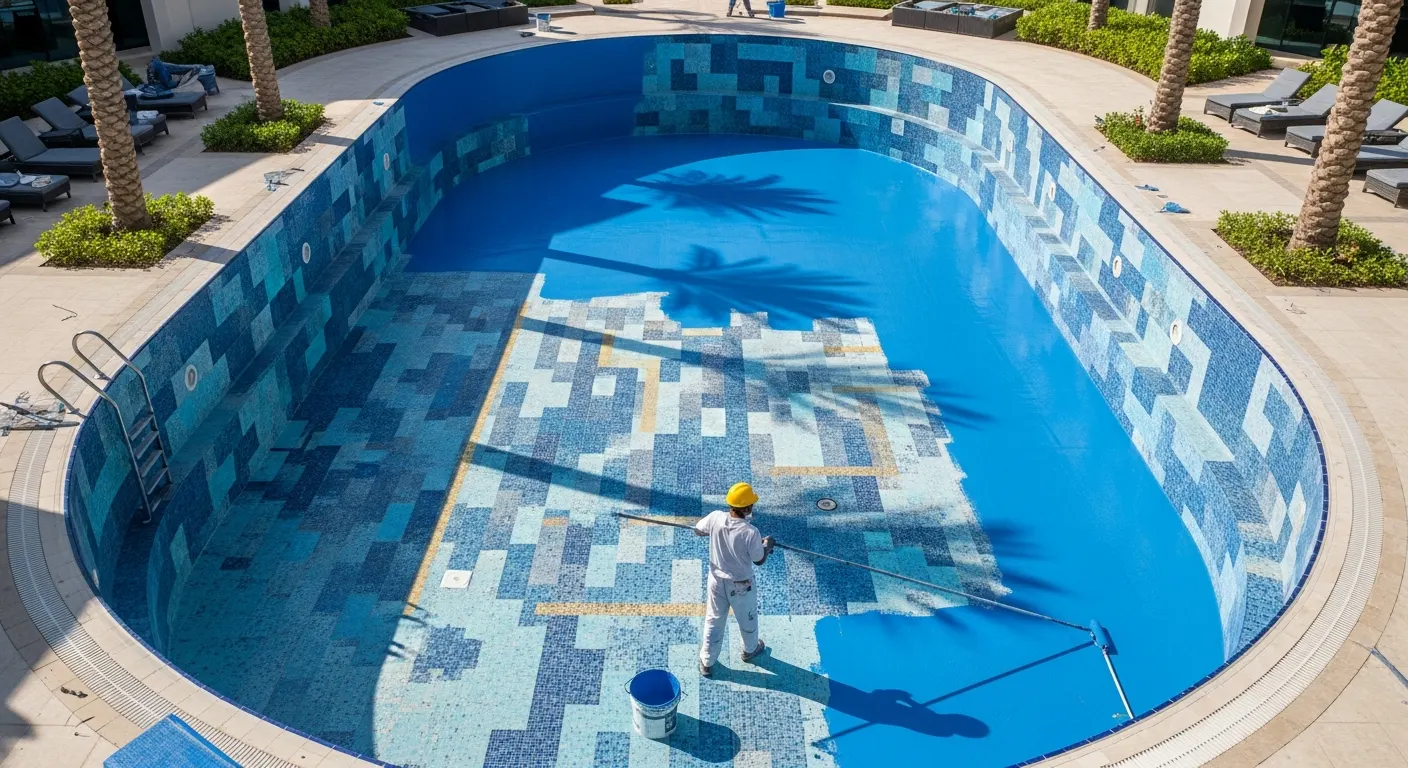 Swimming Pool Waterproofing for UAE Hotels, Resorts, and Water Parks