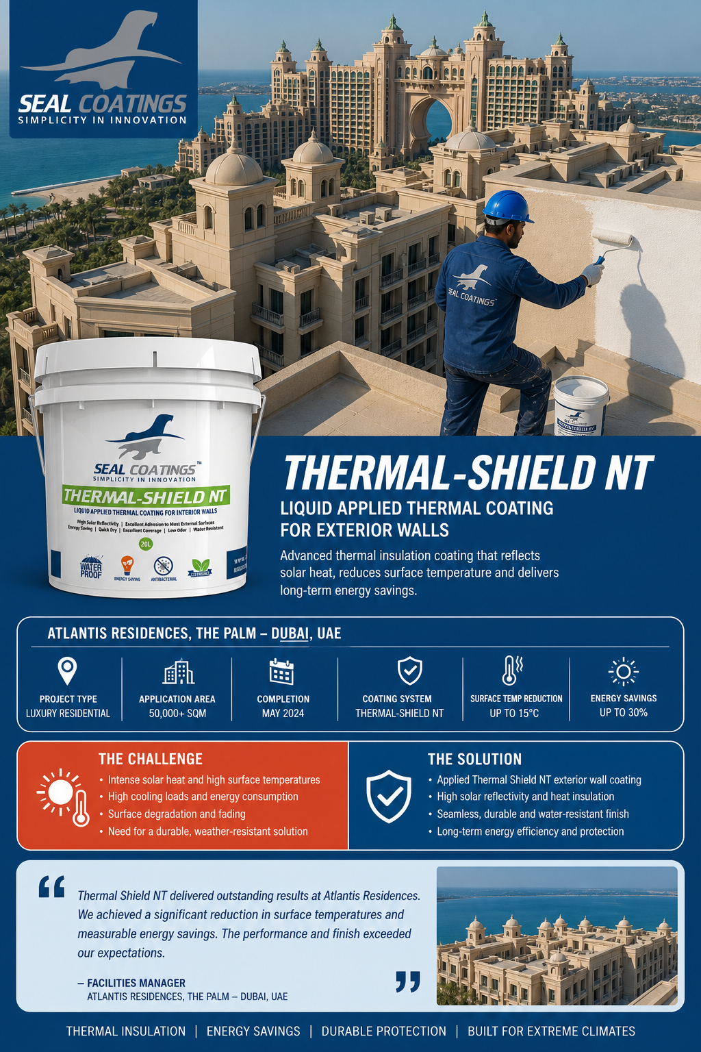 Enhancing Interior Comfort with Seal Coatings' Thermal Shield NT: A Showcase of Atlantis Residences